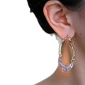 18K Gold Plated Resin Teardrop Stud Earrings With Silver Posts Minimalist Irregular Design view 5