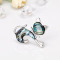 Aqua Silver Tone Shell Shell Metal Brooch Pin 3.6 x 4.6 cm view 4