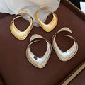 Metal Sequin Geometric Diamond Stud Earrings For Women Irregular Statement Niche Style Jewelry view 4