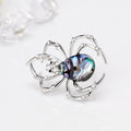 Blue Silver Tone Spider Shell Metal Brooch Pin for Jackets and Lapels view 4