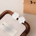 Elegant French Cream Camellia Flower Acrylic Pearlized Studs Sweet Pastoral Niche Design Women Earrings view 3