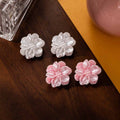 Elegant French Cream Camellia Flower Acrylic Pearlized Studs Sweet Pastoral Niche Design Women Earrings view 1