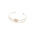Copper Zircon Flower Double Layer Open Bangle For Women Light Luxury Fashion OL Jewelry view 5
