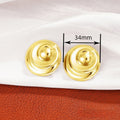 Exaggerated Punk Heavy Round Disc Stud Earrings For Women, Statement Designer Fashion Jewelry view 4