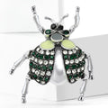 Alloy Rhinestone Beetle Brooch Pin For Unisex Apparel Decoration view 2