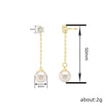 French Style Geometric Imitation Pearl Drop Earrings For Women, Elegant Lady Formal Dress Jewelry view 4