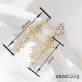 Tassel Wheat Ear Drop Earrings With Inlaid Zircon, Elegant Evening Dress Jewelry Accessories view 4
