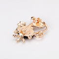Aqua Gold Tone Shell Crystal Shell Metal Brooch Pin view 5