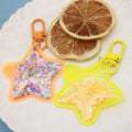 PVC Glitter Star Keychain Transparent Sequin Bag Charm Gift view 3