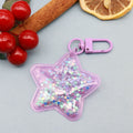 PVC Glitter Star Keychain Transparent Sequin Bag Charm Gift view 7