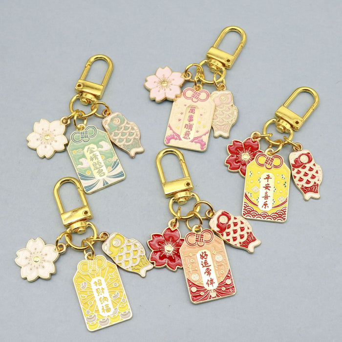 Zinc Alloy Omamori Good Luck Keychain Bag Charm Gift