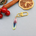 Zinc Alloy Enamel Colorful Feather Keychain Bag Charm Gift view 6