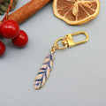 Zinc Alloy Enamel Colorful Feather Keychain Bag Charm Gift view 3