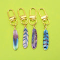 Zinc Alloy Enamel Colorful Feather Keychain Bag Charm Gift view 1