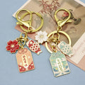 Metal Omamori Blessing Plaque Keychain For Bag Charm Gift view 4