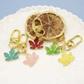 Zinc Alloy Enamel Maple Leaf Keychain Thanksgiving Gift view 3