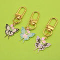 Alloy Butterfly Flower Keychain Bag Charm view 1