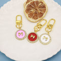 Zinc Alloy Heart Pearl Bow Keychain For Bag Charm Gift view 3