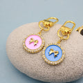 Zinc Alloy Heart Pearl Bow Keychain For Bag Charm Gift view 4