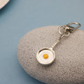 Metal Frying Pan Egg Keychain Bag Charm view 4