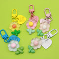 Colorful Transparent Flower Keychain Creative Bag Charm Car Accessory view 1