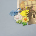 Colorful Transparent Flower Keychain Creative Bag Charm Car Accessory view 3