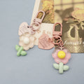 Colorful Transparent Flower Keychain Creative Bag Charm Car Accessory view 4