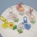 Colorful Transparent Flower Keychain Creative Bag Charm Car Accessory view 2