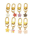 Zinc Alloy Daisy Drop Oil Keychain Bag Charm Gift view 5