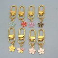 Zinc Alloy Daisy Drop Oil Keychain Bag Charm Gift view 3