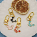 Zinc Alloy Enamel Crab Keychain Ocean Bag Charm Gift view 3