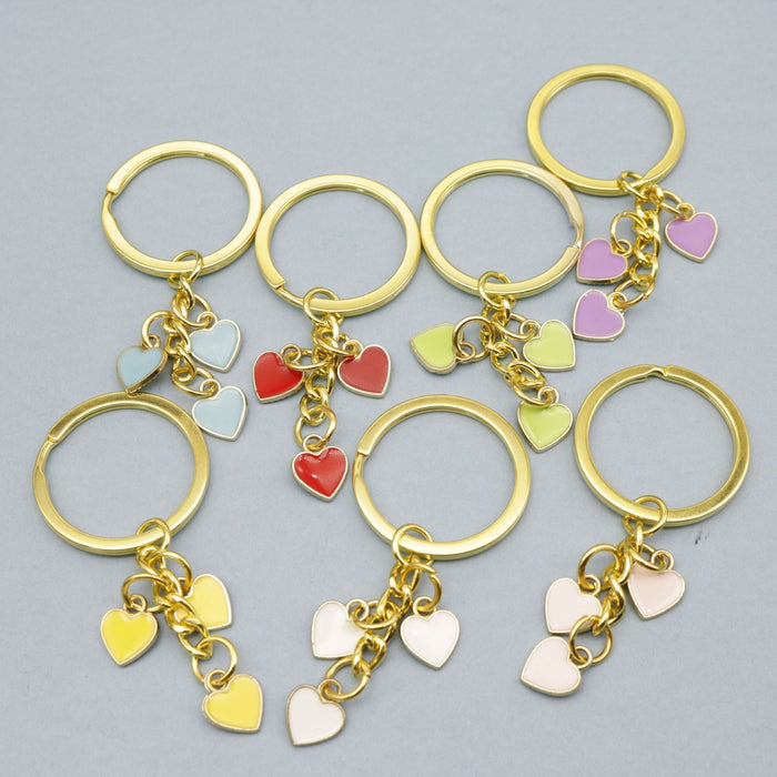 Metal Colorful Flower Keychain Bag Charm Car