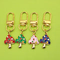 Zinc Alloy Colorful Enamel Mushroom Keychain Bag Charm Accessory view 1