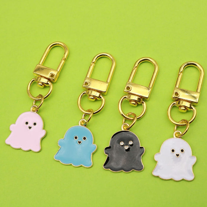 Zinc Alloy Colorful Halloween Ghost Keychain Bag Charm Gift