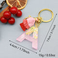 Beige Letter Keychain with White Tassel Gift view 2