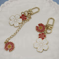 Metal Floral Letter Keychain Phone Case Bag Charm Gift view 4