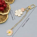 Metal Floral Letter Keychain Phone Case Bag Charm Gift view 2