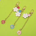 Metal Floral Letter Keychain Phone Case Bag Charm Gift view 1