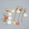 Metal Floral Letter Keychain Phone Case Bag Charm Gift view 3