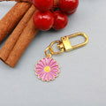 Zinc Alloy Enamel Daisy Flower Keychain Summer Bag Charm Gift view 6