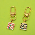 Metal Lucky Plaque Woven Keychain Bag Charm view 2