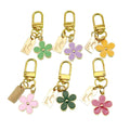 Zinc Alloy Colorful Enamel Flower Keychain Double Sided Bag Charm view 5