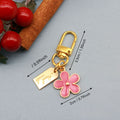 Zinc Alloy Colorful Enamel Flower Keychain Double Sided Bag Charm view 2