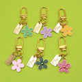 Zinc Alloy Colorful Enamel Flower Keychain Double Sided Bag Charm view 1