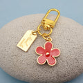 Zinc Alloy Colorful Enamel Flower Keychain Double Sided Bag Charm view 4
