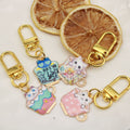 Zinc Alloy Enamel Cup Cat Keychain Phone Bag Charm Gift view 4