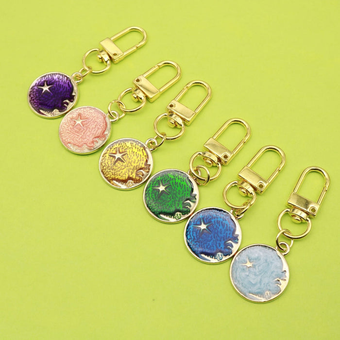 Metal Star Moon Keychain Couple Backpack Charm Gift