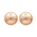 18K Gold Plated Copper Round Zircon Stud Earrings With Silver Pins, Brushed Vintage Style view 5