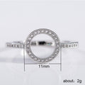 Silver Tone Open Circle Crystal Ring in Five Colors view 5