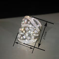 Sparkling Zircon Inlaid Women's Ring, Elegant Heavy Design Geometric Line Finger Jewelry view 4